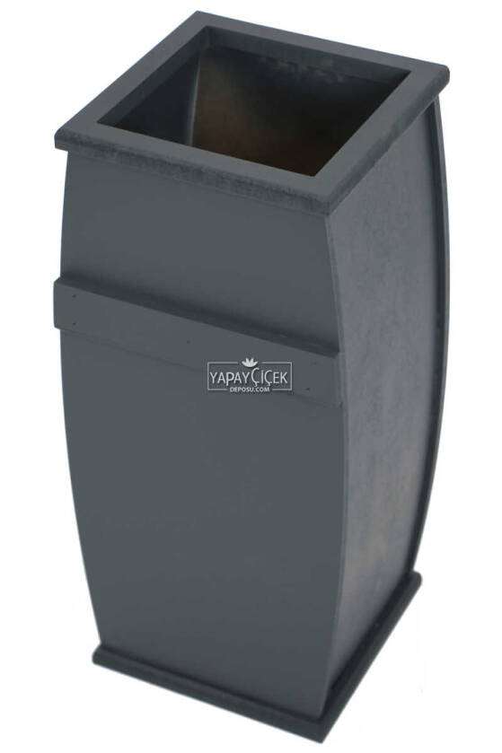 Dekoratif Ahşap MDF Saksı ve Çiçeklik İlizyon 60cm Antrasit - 4