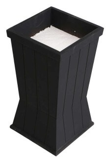 Dekoratif Ahşap MDF Saksı ve Çiçeklik Mat Siyah 50cm Kanallı Model - Yapay Çiçek Sitesi