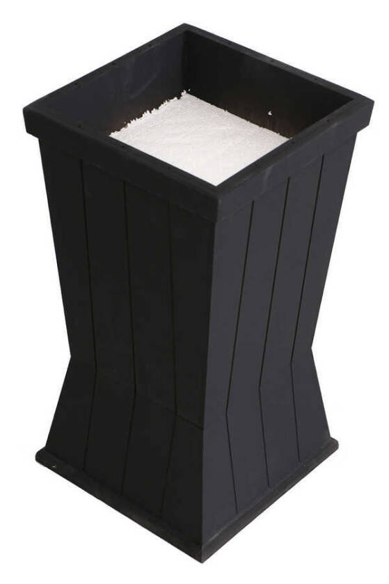 Dekoratif Ahşap MDF Saksı ve Çiçeklik Mat Siyah 50cm Kanallı Model - 1