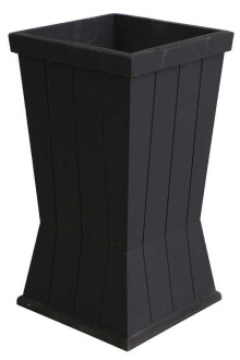 Dekoratif Ahşap MDF Saksı ve Çiçeklik Mat Siyah 50cm Kanallı Model - 2