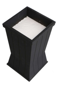 Dekoratif Ahşap MDF Saksı ve Çiçeklik Mat Siyah 50cm Kanallı Model - 5