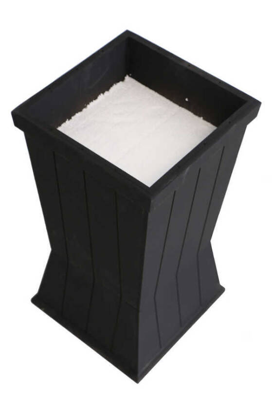 Dekoratif Ahşap MDF Saksı ve Çiçeklik Mat Siyah 50cm Kanallı Model - 5