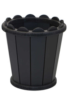 Dekoratif Konik Ahşap MDF Saksı 28 cm Siyah - Yapay Çiçek Sitesi