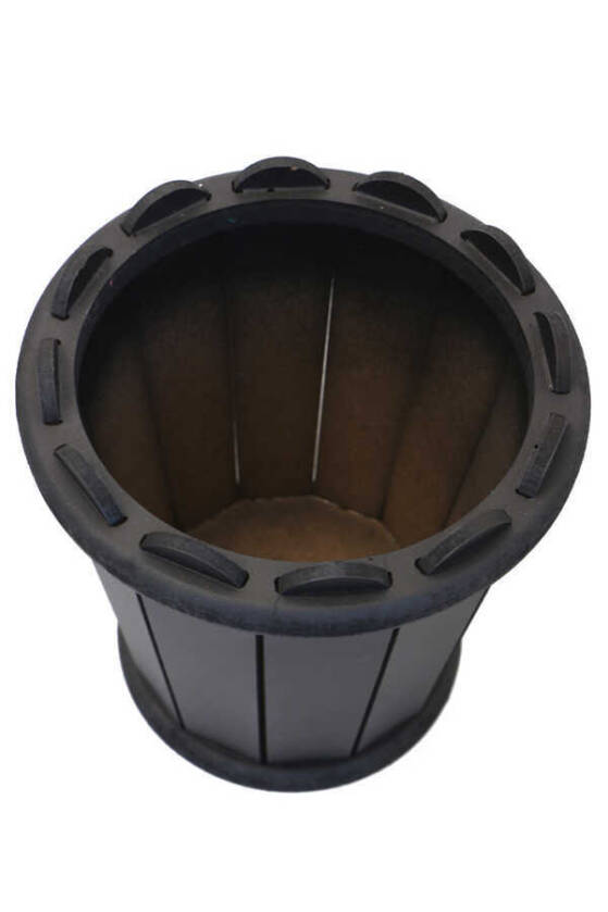 Dekoratif Konik Ahşap MDF Saksı 28 cm Siyah - 2