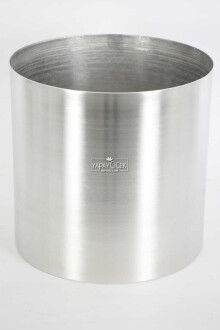 Dekoratif Metal Paslanmaz Saksı 30 cm Gri - Yapay Çiçek Sitesi