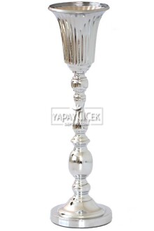 Dekoratif Metal Vazo Bella 55cm Silver - Yapay Çiçek Sitesi