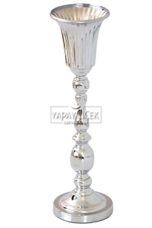 Dekoratif Metal Vazo Bella 55cm Silver - 2