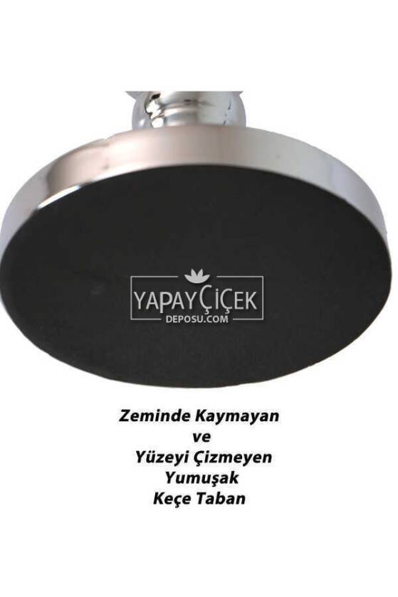 Dekoratif Metal Vazo Lido 56cm Gümüş - 3