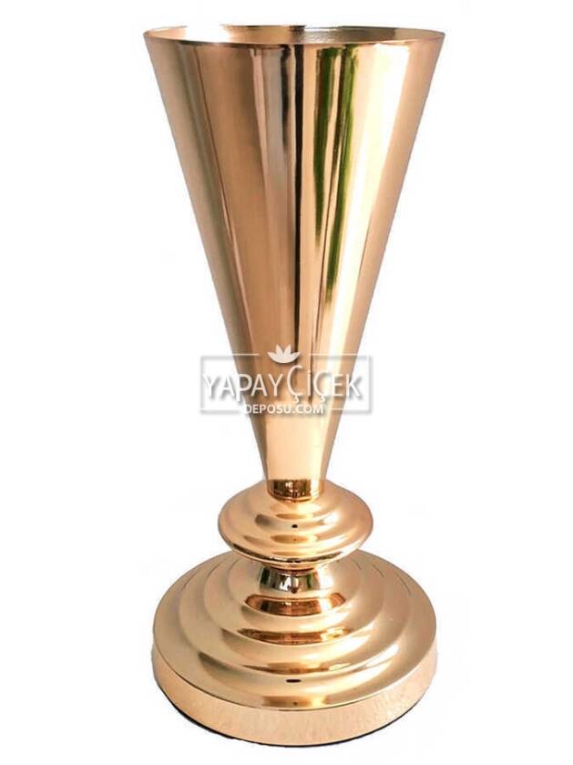 Dekoratif Metal Vazo Rakes 28 cm Gold - 1