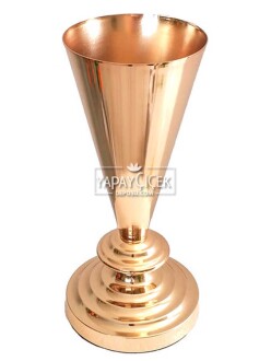 Dekoratif Metal Vazo Rakes 28 cm Gold - 2