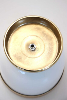 Dekoratif Metal Vazo - Saksı Beyaz Altın 17 cm - 3