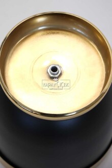 Dekoratif Metal Vazo - Saksı Siyah Altın 17 cm - 4