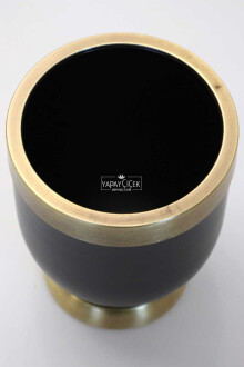 Dekoratif Metal Vazo - Saksı Siyah Bronz 20 cm - 2