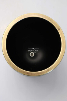 Dekoratif Metal Vazo - Saksı Siyah Bronz 20 cm - 3