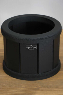 Dekoratif Mini Ahşap MDF Saksı Çiçeklik 13 cm - Yapay Çiçek Sitesi