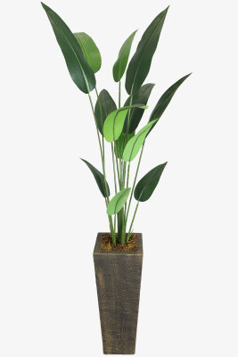 Eskitme Gold Saksıda Yapay 13 Yapraklı Starliçe Ağacı 190 cm - 3