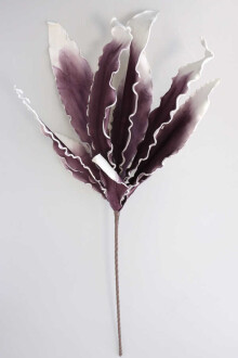 Exclusive Tropik İri Hamur Yapraklı Egzotik Uzun Dal 100 cm Degrade Mürdüm - Yapay Çiçek Sitesi