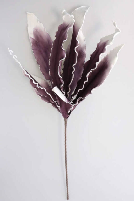 Exclusive Tropik İri Hamur Yapraklı Egzotik Uzun Dal 100 cm Degrade Mürdüm - 1