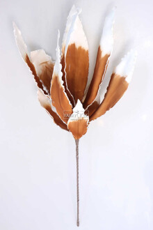 Exclusive Tropik İri Hamur Yapraklı Egzotik Uzun Dal 100 cm Kahverengi - Yapay Çiçek Sitesi