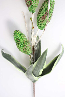 Exclusive Tropik Meyveli İri Yapraklı Egzotik 3 Lü Uzun Dal 85 cm Kızıl Yeşil - 2