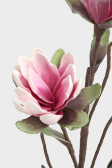 Exclusive Yapay İri Yapraklı Lateks Manolya Çiçeği 100 cm Pembe - 4