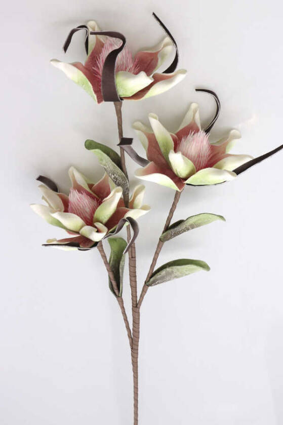 Exclusive Yapay Sarhoş Yapraklı Lateks Manolya Dalı 100 cm Pembe - 5