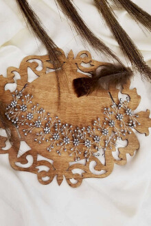 Gümüş Kristal Gelin Tacı - Yapay Çiçek Sitesi