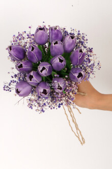 Islak Lale Gelin Çiçeği 2li Set Mor - 2