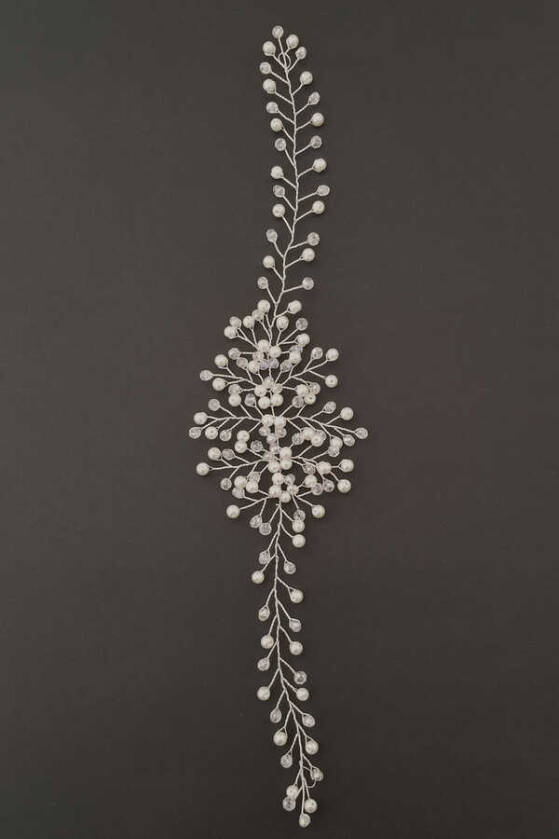 Kasino Kristal İnci Gelin Tacı - 1