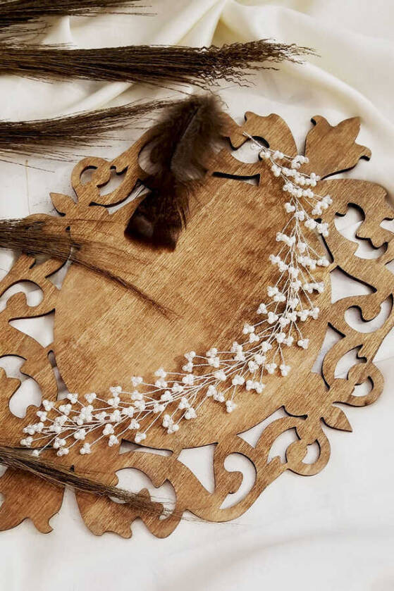 Küçük İnciler Kristal Gelin Tacı - 1