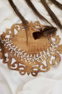 Küçük İnciler Kristal Gelin Tacı - 2