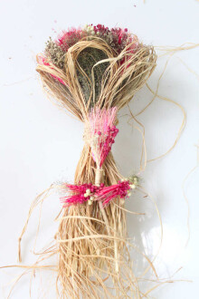 Kuru Çiçek Gelin Çiçeği Pembe Şöleni 3lü Set - 3