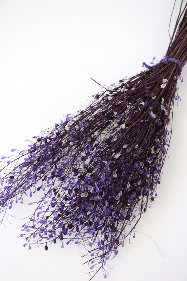 Kuru Çiçek Tomurcuk Otu Demeti 45 cm Mor - 1