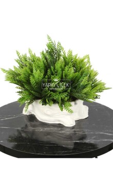 Kütük Görünümlü Saksıda Yapay Mazı Çamı Tanzimi - Yapay Çiçek Sitesi