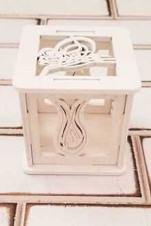 Lale Figürlü Ahşap Kutu Beyaz Nikah ve Kız Erkek Bebek Şekeri Kutusu - Yapay Çiçek Sitesi