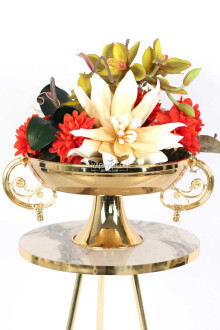 Lateks Çiçekli Metal Vazoda Lüx Seri Singapore Orchid Aranjmanı - 4