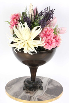 Lateks Çiçekli Metal Vazoda Lüx Seri Tropical Aranjmanı - 3