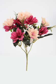 Lüx Beton Vintage Vazoda Yapay Papatya Dekoru 30 cm Somon-Fuşya - 3