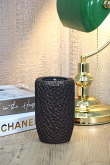 Lüx Tombul Retro Beton Vazo Siyah-Bakır 15 - Yapay Çiçek Sitesi