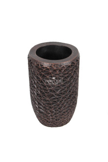 Lüx Tombul Retro Beton Vazo Siyah-Bakır 15 - 2