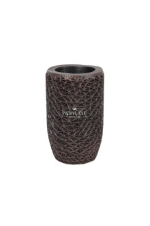 Lüx Tombul Retro Beton Vazo Siyah-Bakır 15 - 3