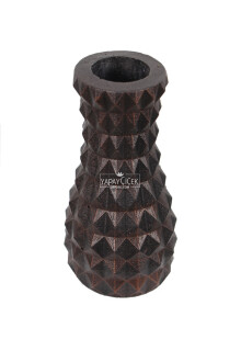 Lüx Vintage Beton Vazo Siyah-Bakır 19 cm - 2