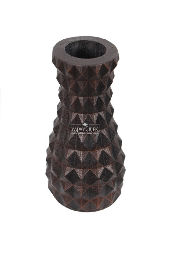 Lüx Vintage Beton Vazo Siyah-Bakır 19 cm - 2