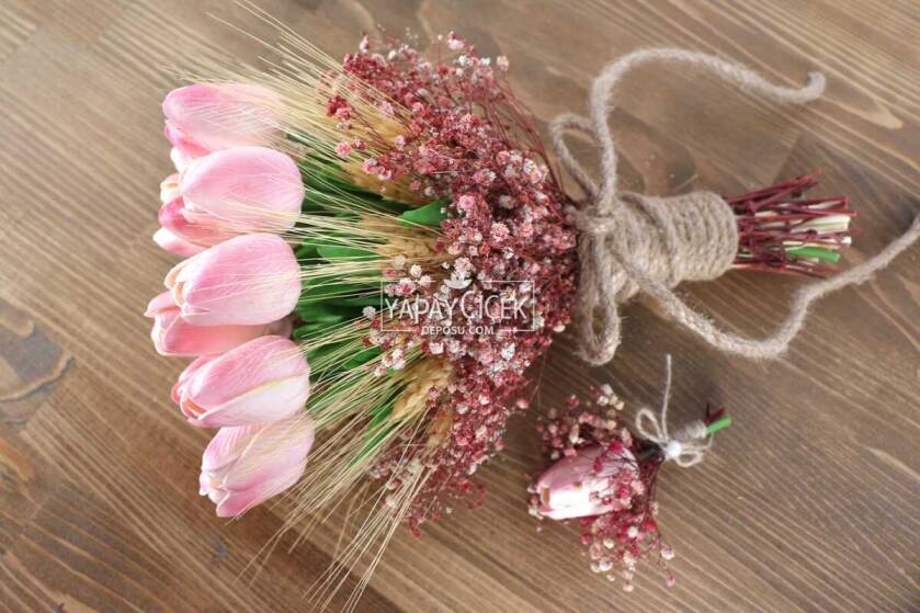 Maine Gelin Buketi Islak Lale Cipso 2li Set - 2