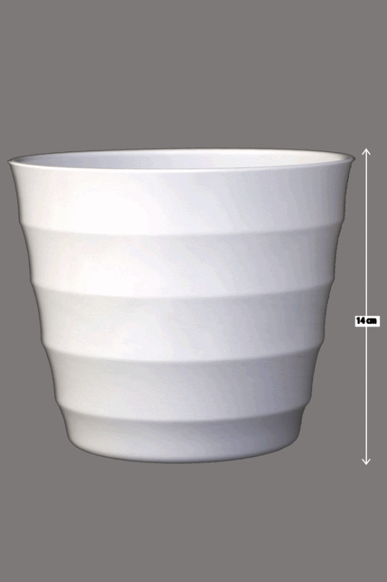 Melamin Saksı 14cm Model 1 Beyaz - 1