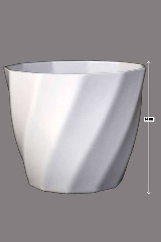 Melamin Saksı 14cm Model 2 Beyaz - 1