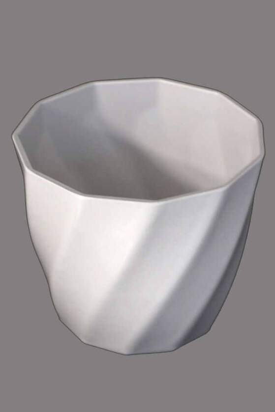 Melamin Saksı 14cm Model 2 Beyaz - 2