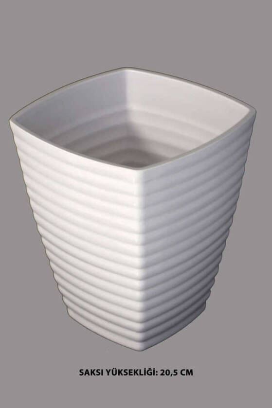 Melamin Saksı Model 3 Beyaz - 1