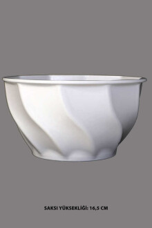 Melamin Saksı Model 5 Beyaz - Yapay Çiçek Sitesi