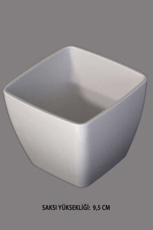 Melamin Saksı Model 8 Beyaz 9,5 cm - Yapay Çiçek Sitesi